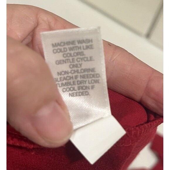 J. Jill Wearever Collection Red Pleated Dress, 3/4 Sleeves, Petite Small - Picture 5 of 9